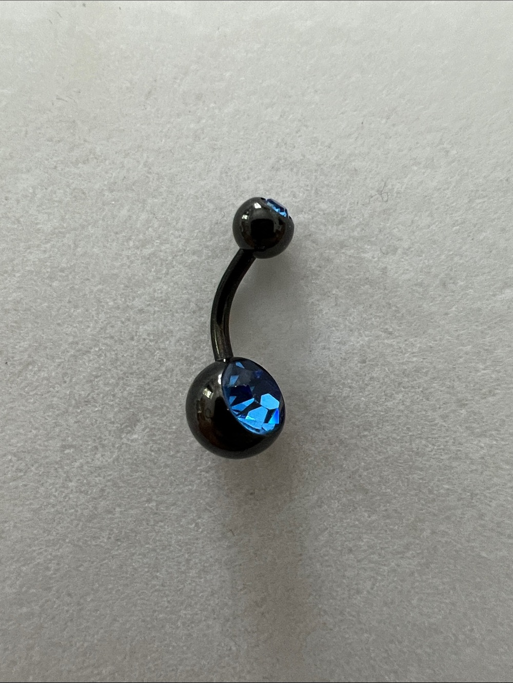 Blue Gem Black Belly Button Ring - Women Jewelry